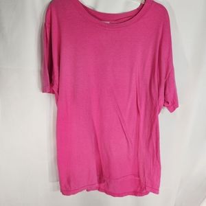 Designer Pink Short Sleeve Tee Shirt Size XLarge